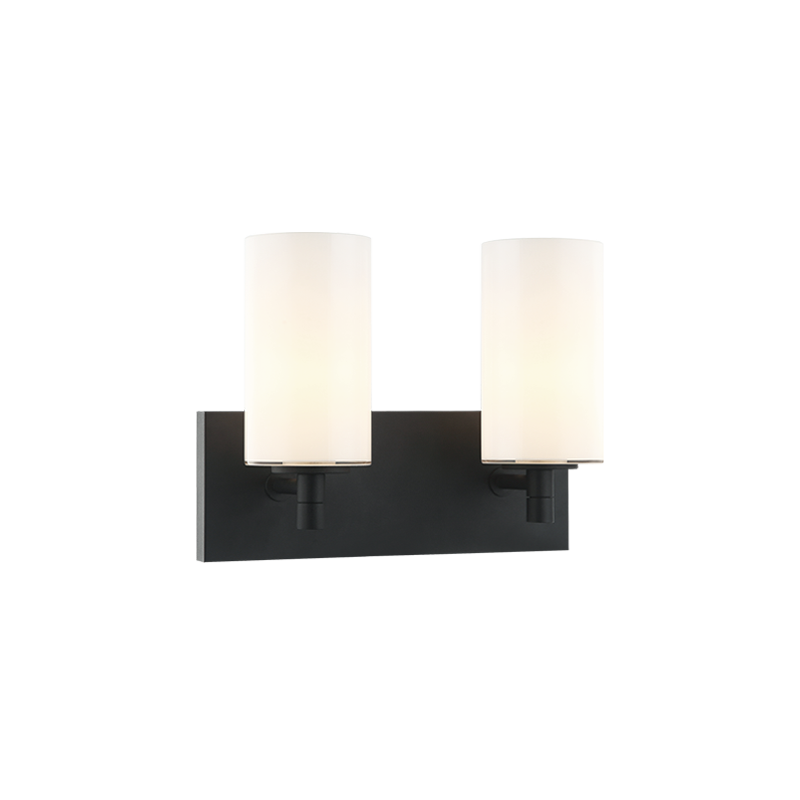 Steel Frame with Cylindrical Glass Shade Vanity Light
