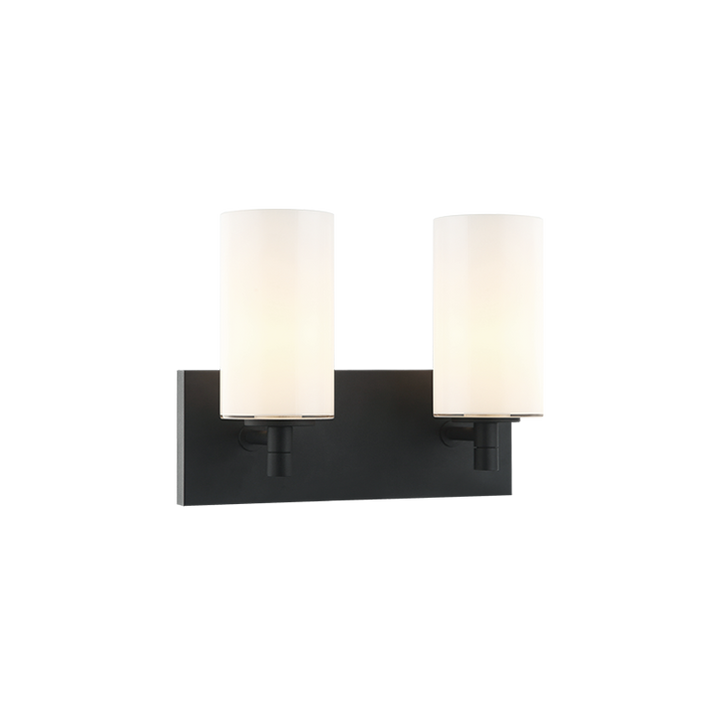 Steel Frame with Cylindrical Glass Shade Vanity Light