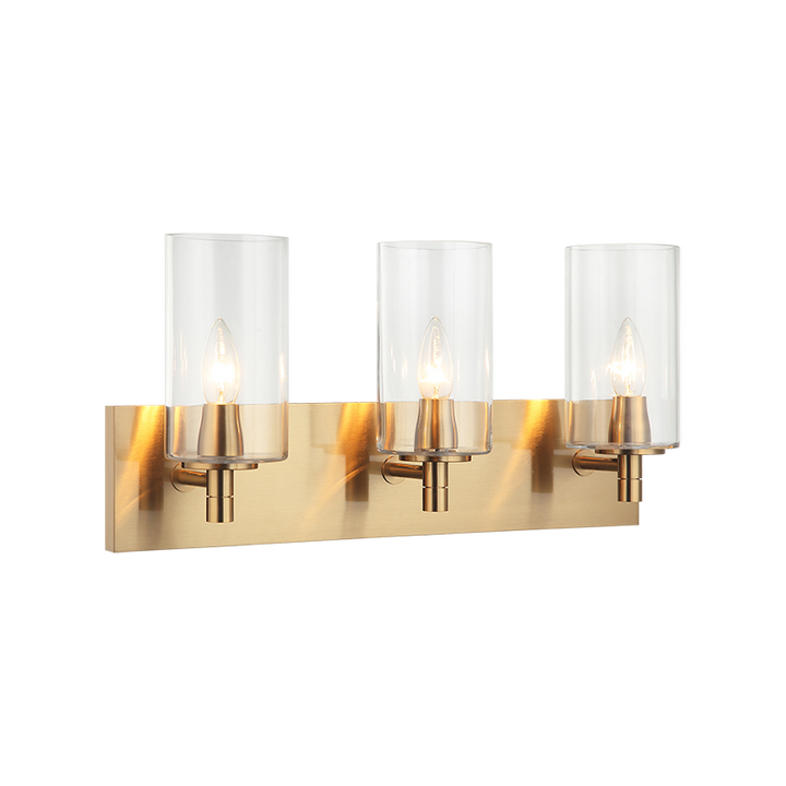 Steel Frame with Cylindrical Glass Shade Vanity Light