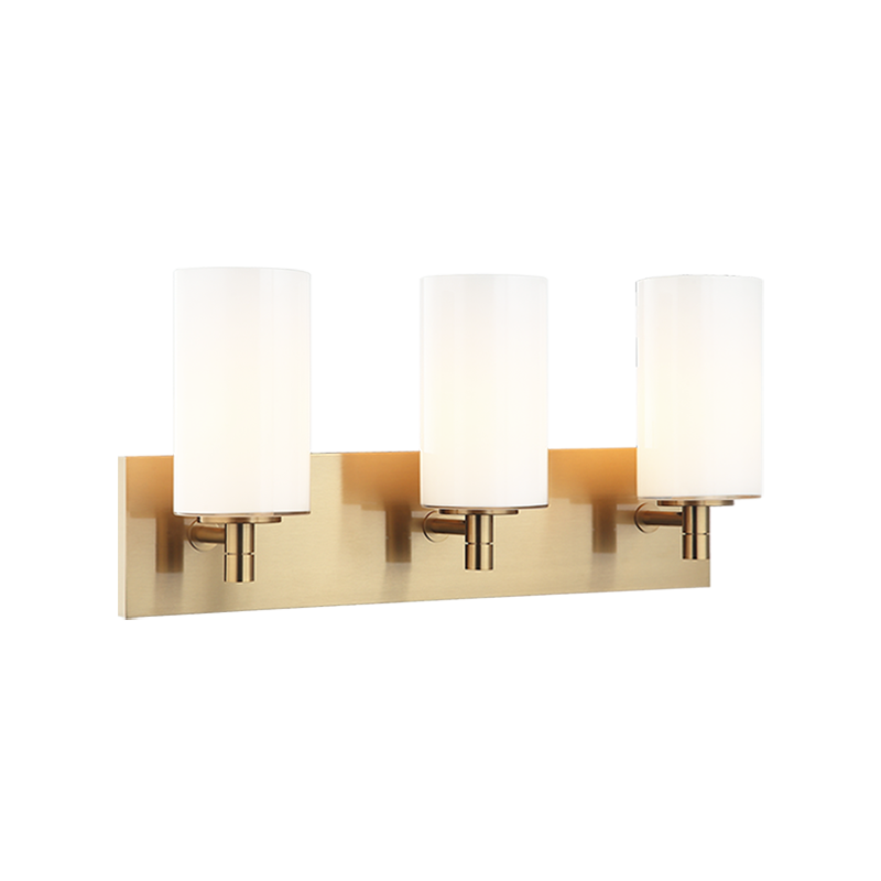 Steel Frame with Cylindrical Glass Shade Vanity Light