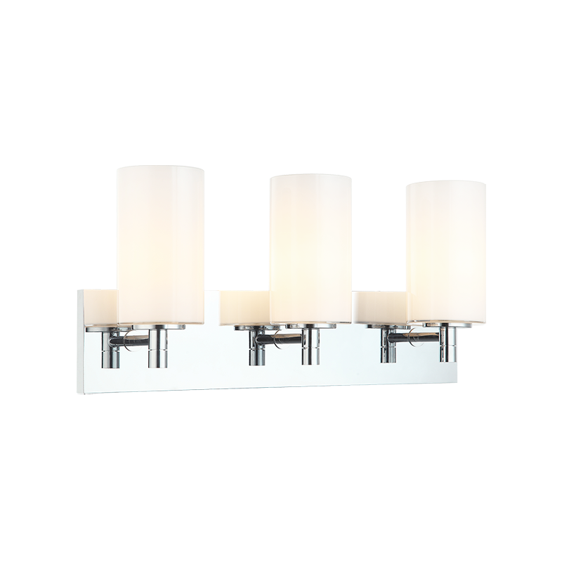 Steel Frame with Cylindrical Glass Shade Vanity Light