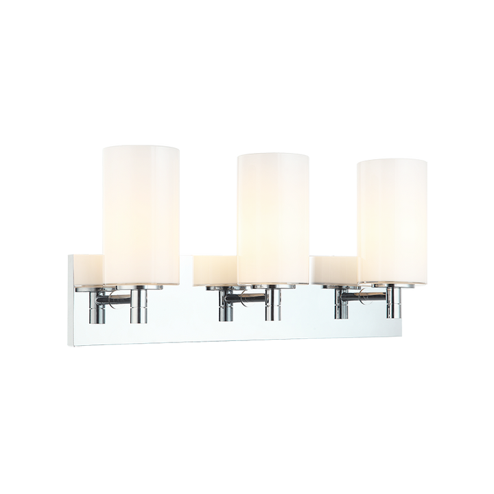 Steel Frame with Cylindrical Glass Shade Vanity Light
