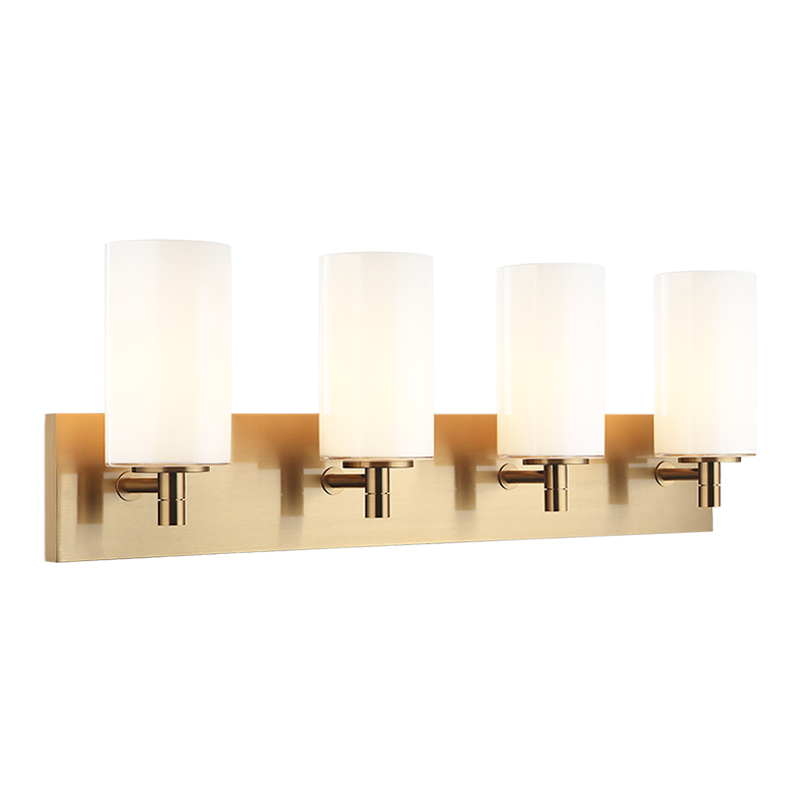 Steel Frame with Cylindrical Glass Shade Vanity Light