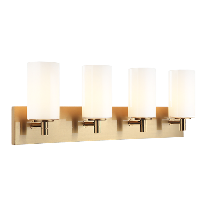 Steel Frame with Cylindrical Glass Shade Vanity Light