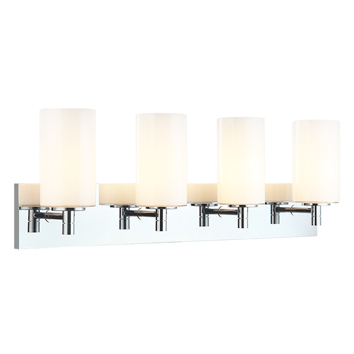 Steel Frame with Cylindrical Glass Shade Vanity Light