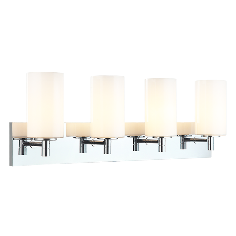 Steel Frame with Cylindrical Glass Shade Vanity Light