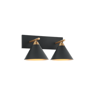 Steel Frame with Cone Shade Two Tone Vanity Light