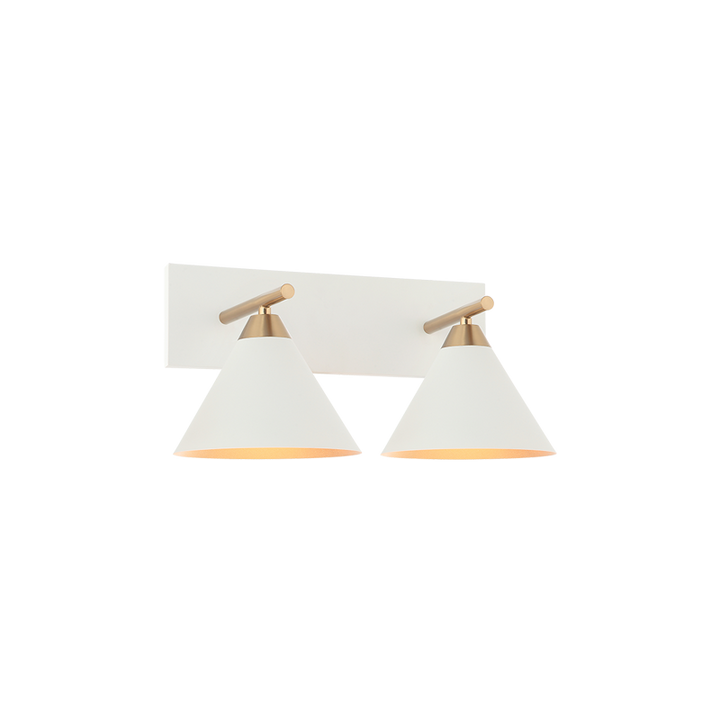 Steel Frame with Cone Shade Two Tone Vanity Light