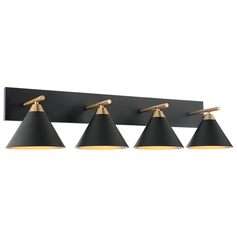 Steel Frame with Cone Shade Two Tone Vanity Light