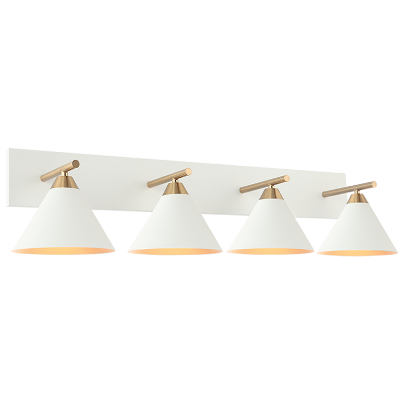 Steel Frame with Cone Shade Two Tone Vanity Light