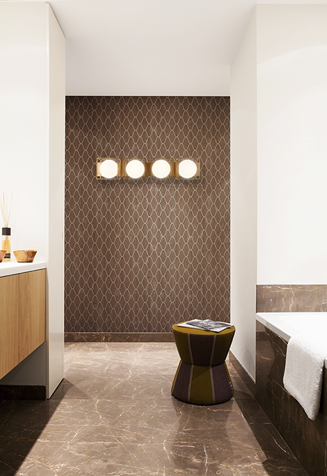 Steel Cube Frame with Frosted Glass Globe Vanity Light
