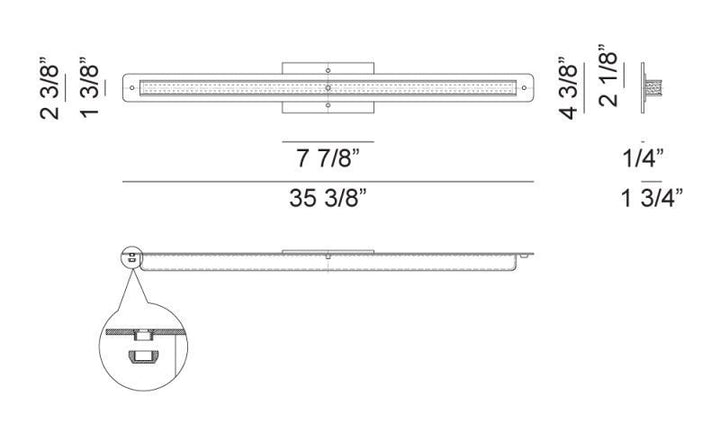 LED Steel Frame with Acrylic Diffuser Vanity Light