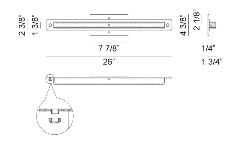LED Steel Frame with Acrylic Diffuser Vanity Light