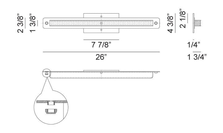 LED Steel Frame with Acrylic Diffuser Vanity Light