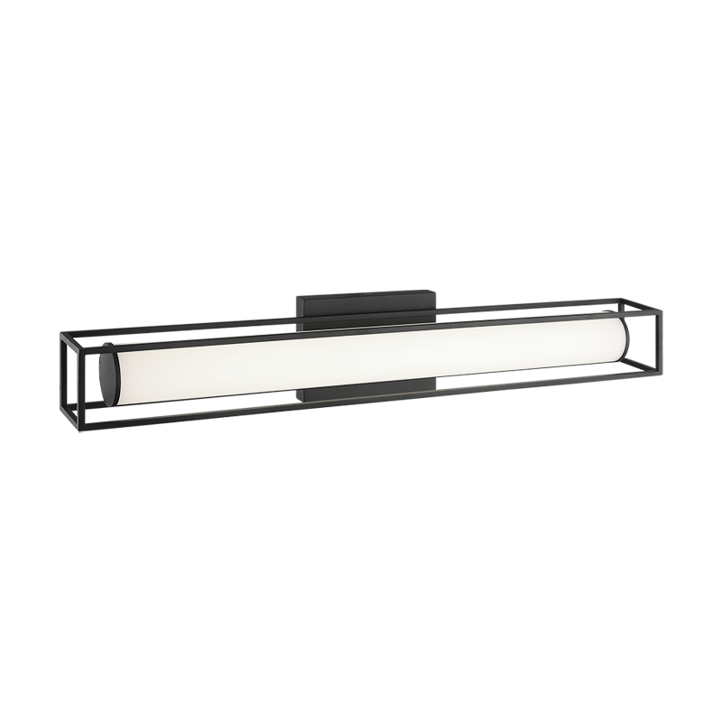 LED Steel Frame with White Glass Diffuser Vanity Light