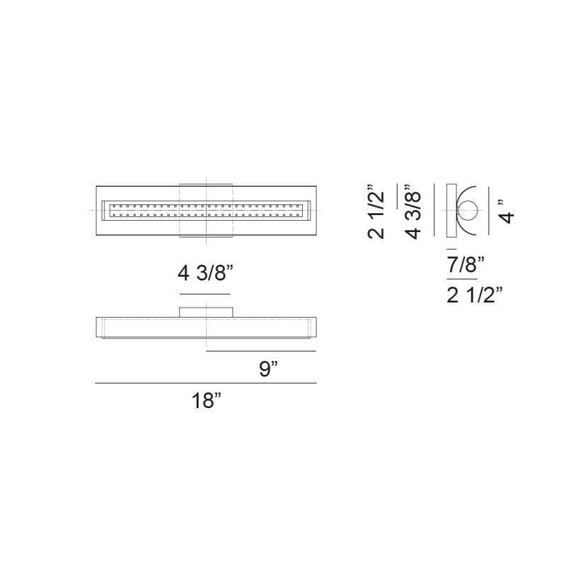 LED Curve Steel Frame with White Acrylic Diffuser Vanity Light