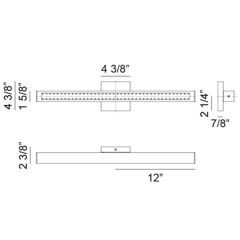 LED Steel Frame with Acrylic Diffuser Vanity Light