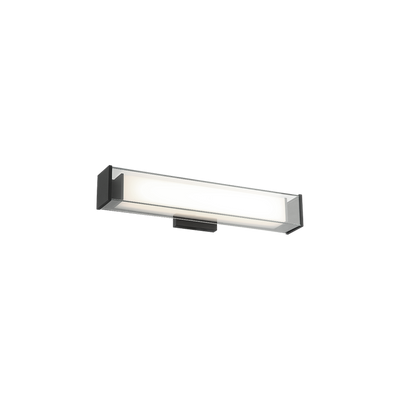 LED Steel Frame with Rectangular White and Clear Glass Shade Vanity Light