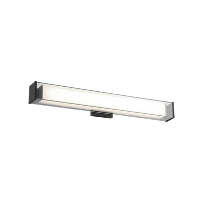 LED Steel Frame with Rectangular White and Clear Glass Shade Vanity Light