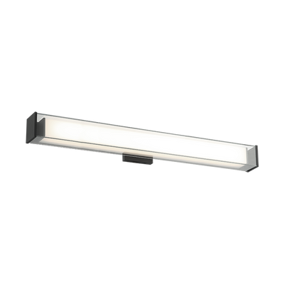 LED Steel Frame with Rectangular White and Clear Glass Shade Vanity Light