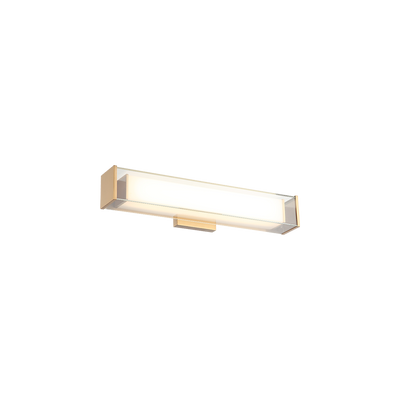 LED Steel Frame with Rectangular White and Clear Glass Shade Vanity Light