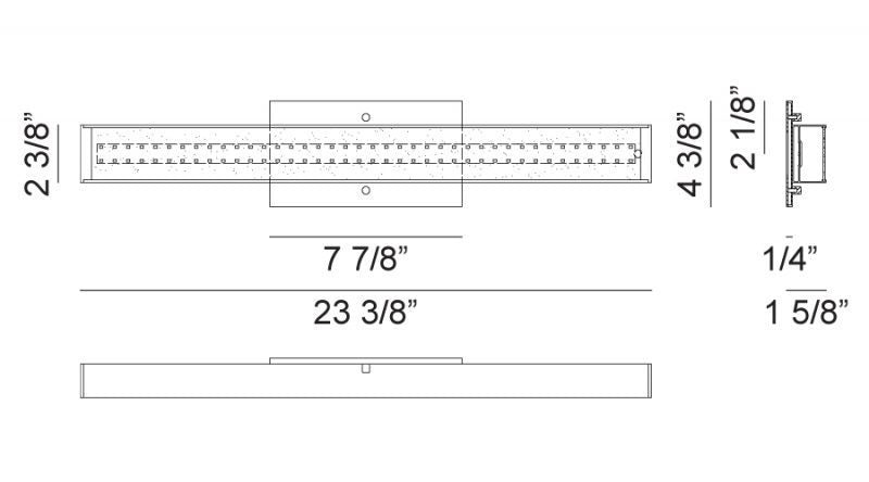 LED Steel Rectangular Frame with Acrylic Diffuser Vanity Light