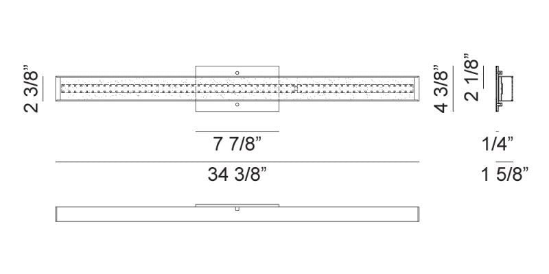 LED Steel Rectangular Frame with Acrylic Diffuser Vanity Light