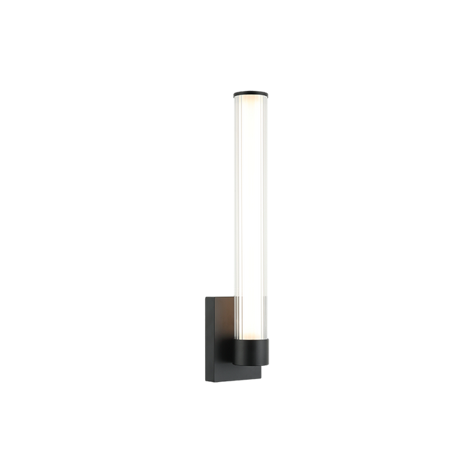 LED Steel Frame with Clear Ribbed Glass Diffuser Wall Sconce
