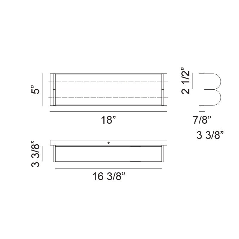 LED Steel Frame with Acrylic Diffuser Double Vanity Light