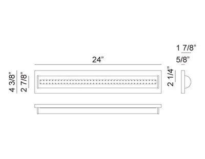 LED Steel Frame with White Glass Shade Vanity Light