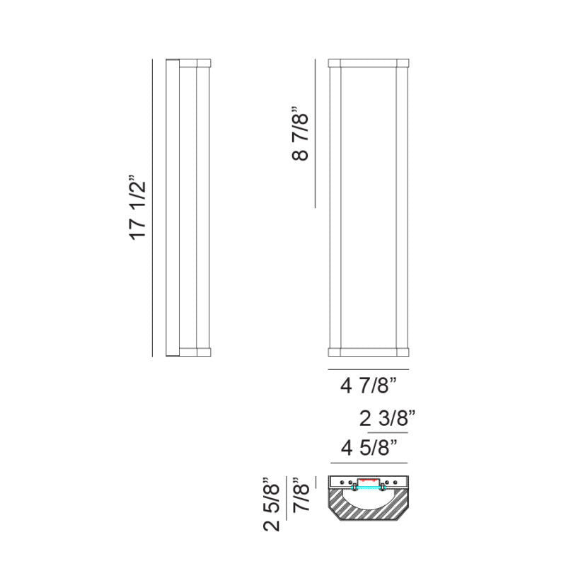 LED Steel Frame with Textured Glass Diffuser Vanity Light