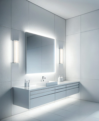 LED Steel Frame with Textured Glass Diffuser Vanity Light