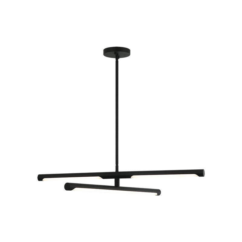 Novelle - LED Steel Frame with Acrylic Diffuser Adjustable Chandelier in Matte Black by Matteo Lighting