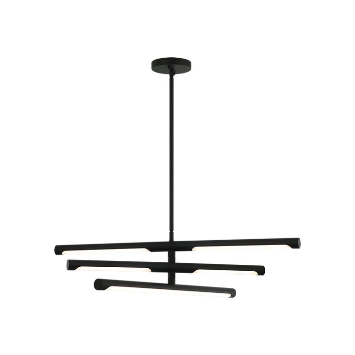 Novelle - LED Steel Frame with Acrylic Diffuser Adjustable Chandelier in Matte Black by Matteo Lighting