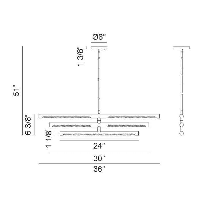 Novelle - LED Steel Frame with Acrylic Diffuser Adjustable Chandelier by Matteo Lighting - view 6