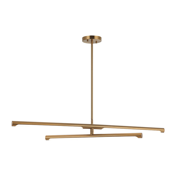 Novelle - LED Steel Frame with Acrylic Diffuser Adjustable Chandelier in Aged Gold Brass by Matteo Lighting