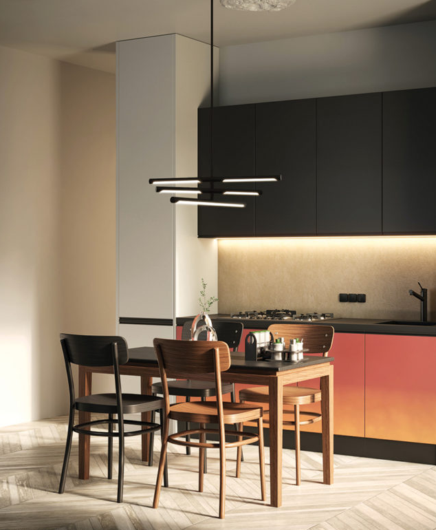 Novelle - LED Steel Frame with Acrylic Diffuser Adjustable Chandelier by Matteo Lighting - view 7