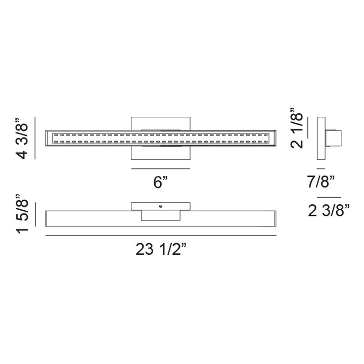 LED Steel Frame with Glass Diffuser Vanity Light