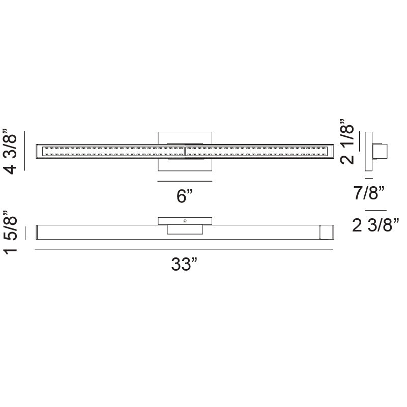 LED Steel Frame with Glass Diffuser Vanity Light