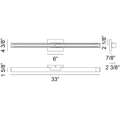 LED Steel Frame with Glass Diffuser Vanity Light