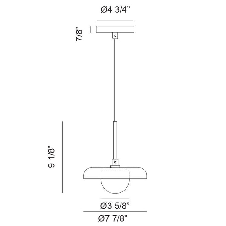 Creston - Steel Frame with Opal Glass Globe Diffuser Disk Pendant by Matteo Lighting - view 7