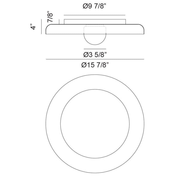Creston - Steel Frame with Opal Glass Globe Diffuser Disk Flush Mount by Matteo Lighting - view 9