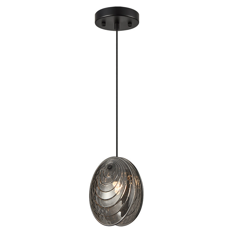 Steel Frame with Shell Glass Shade Pendant