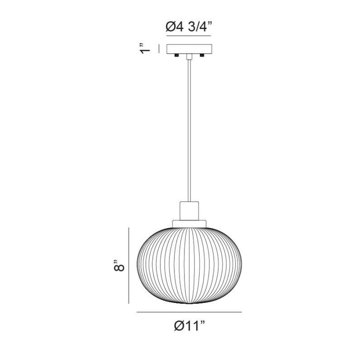 Charismo - Steel Frame with Ribbed Glass Shade Pendant by Matteo Lighting - view 3