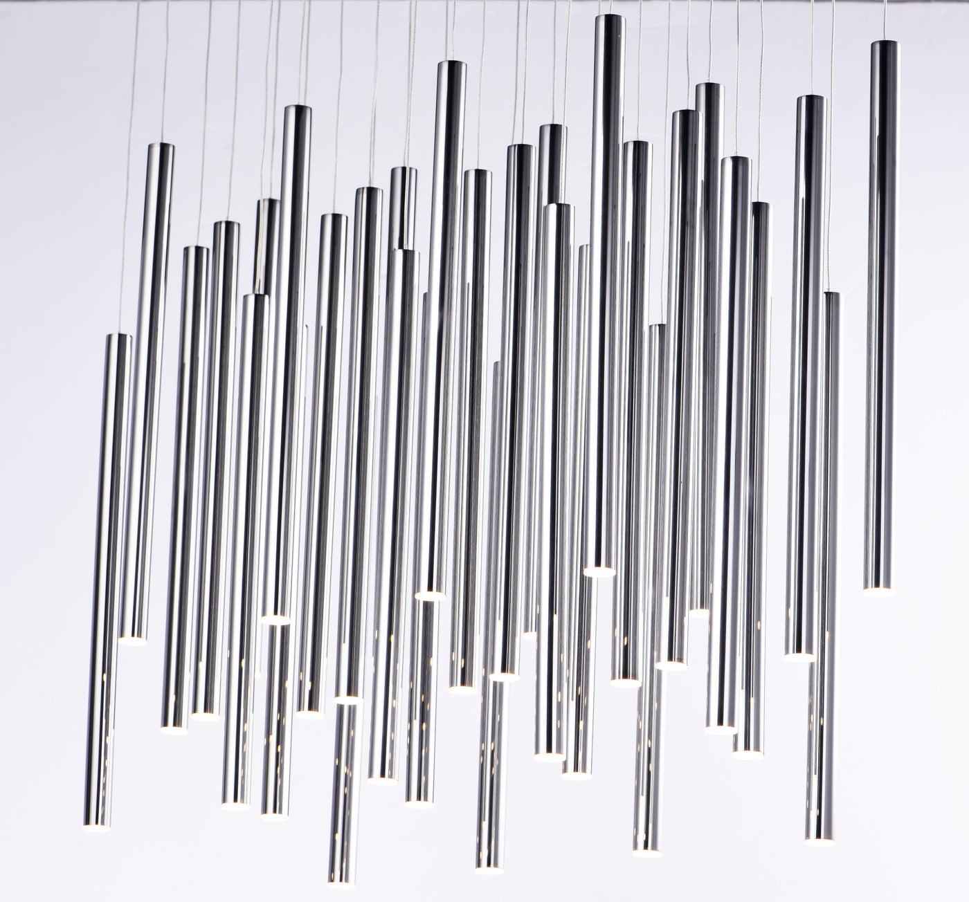 LED Steel with Flute Style Multiple Light Pendant - LV LIGHTING