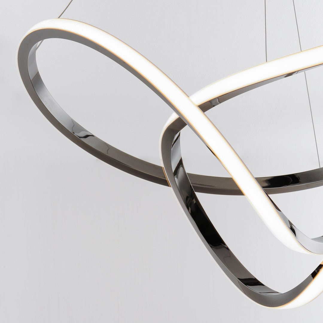 LED Black Chrome Curve Chandelier - LV LIGHTING