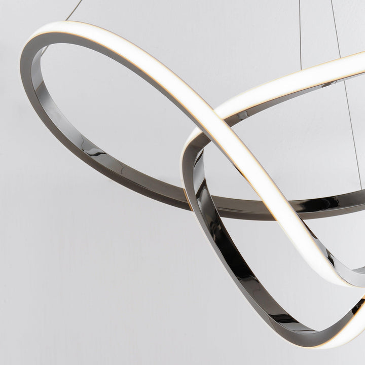 LED Black Chrome Curve Chandelier - LV LIGHTING