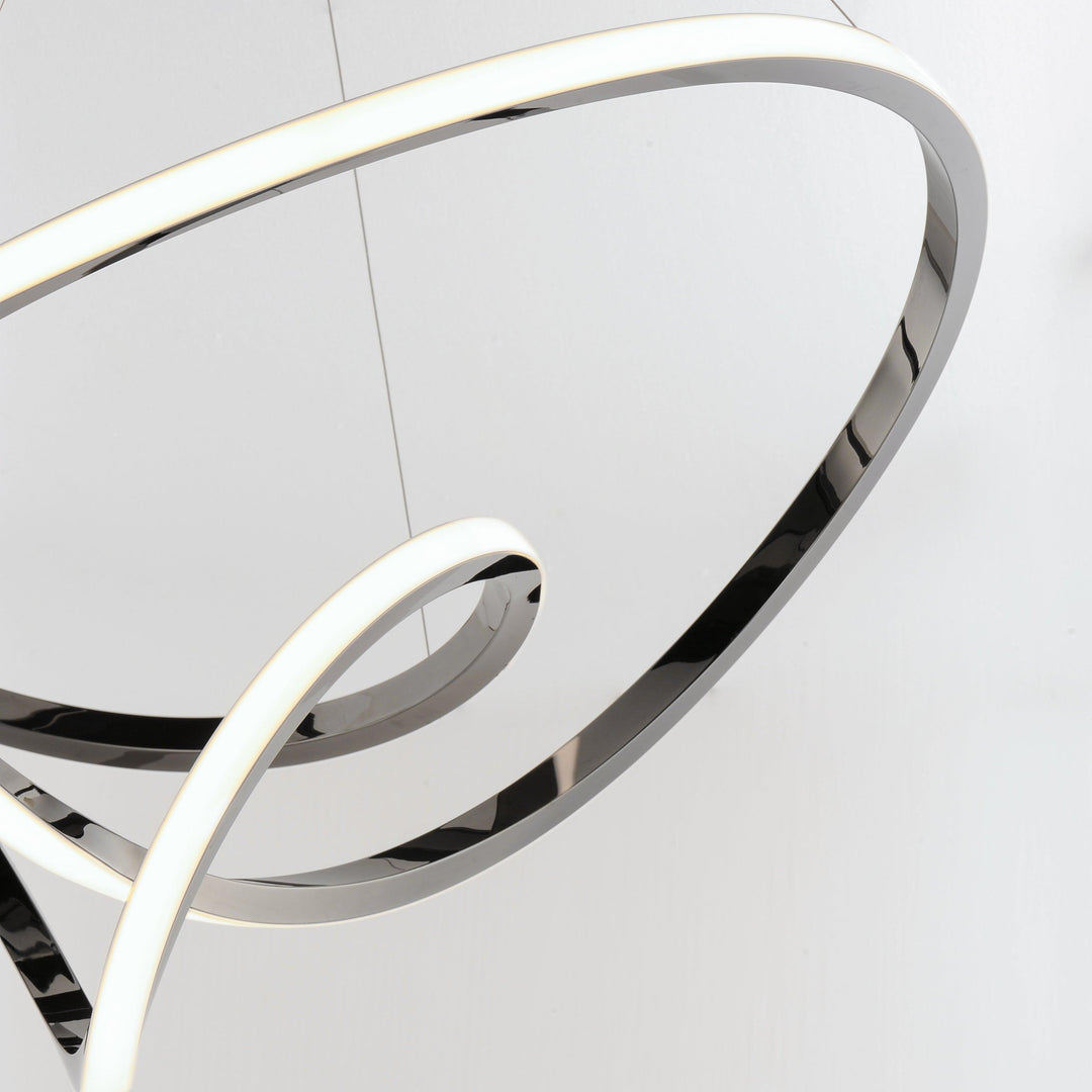 LED Black Chrome Curve Chandelier - LV LIGHTING