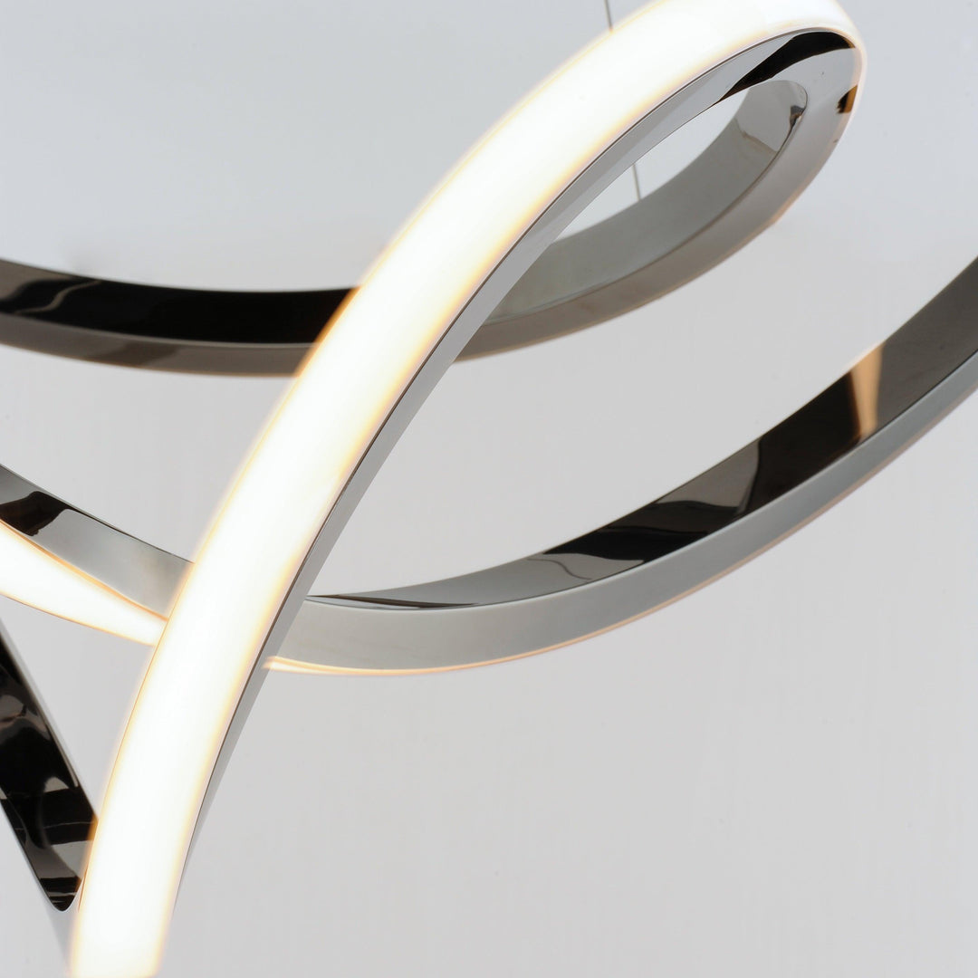 LED Black Chrome Curve Chandelier - LV LIGHTING