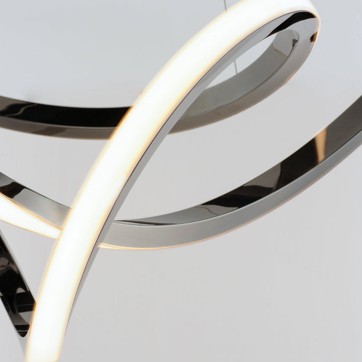 LED Black Chrome Curve Chandelier - LV LIGHTING